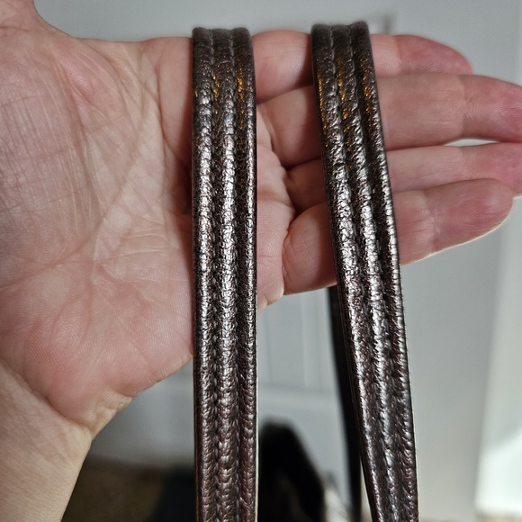 Coach Laura Metallic Bronze Leather Logo Tote Bag. - Picture 8 of 9